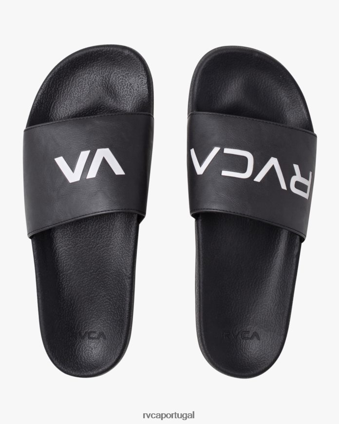 sapato RVCA unissex slide esportivo Preto branco N00F2H747