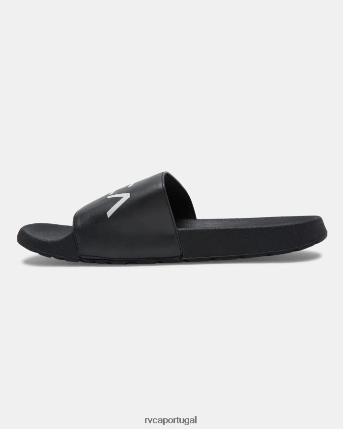 sapato RVCA unissex slide esportivo Preto branco N00F2H747
