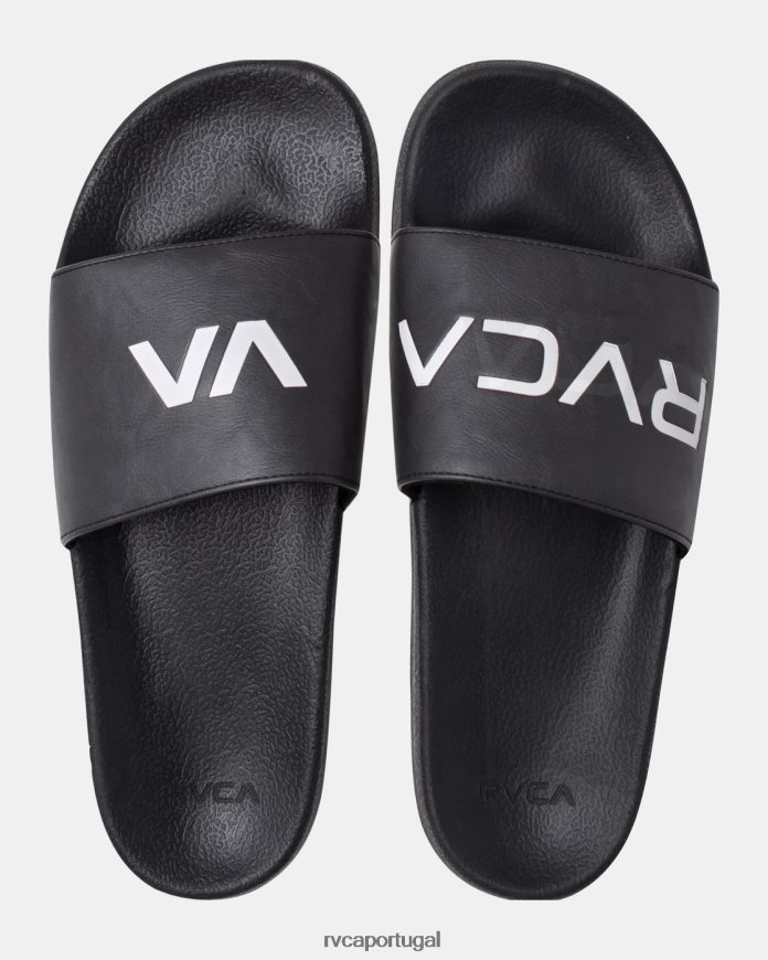 sapato RVCA unissex slide esportivo Preto branco N00F2H747