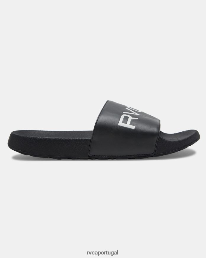 sapato RVCA unissex slide esportivo Preto branco N00F2H747