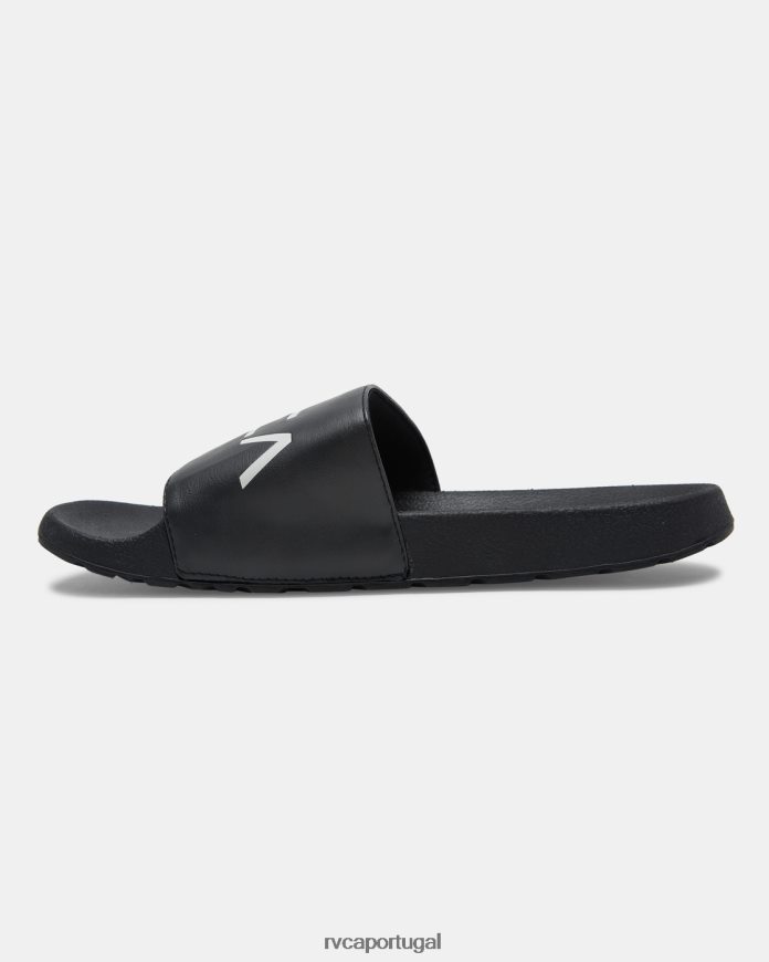 sapato RVCA unissex slide esportivo Preto branco N00F2H747