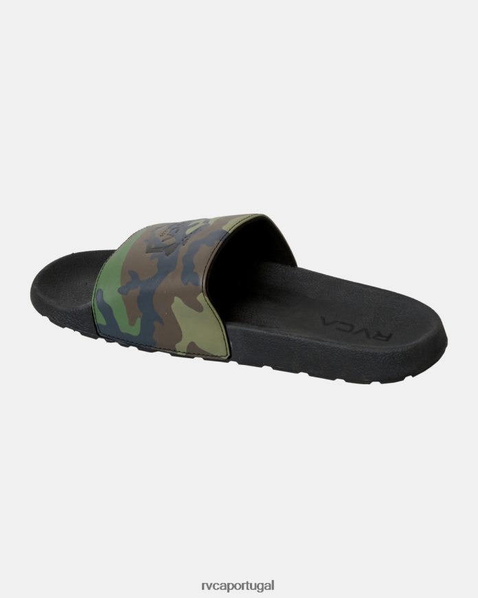 sapato RVCA unissex slides hexagonais da ilha preto N00F2H670