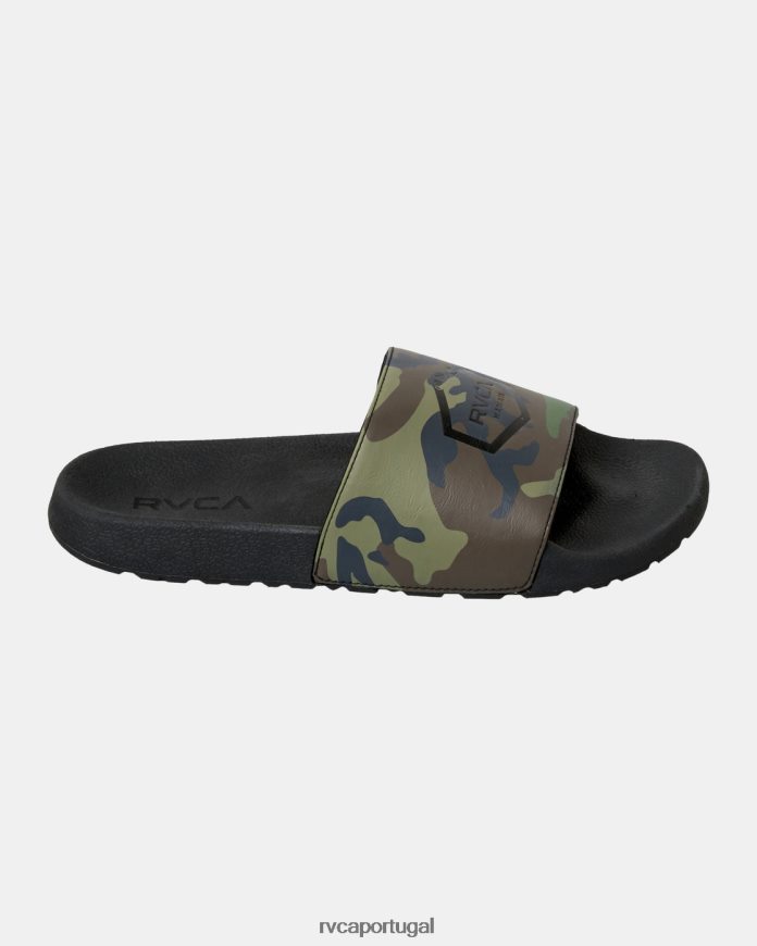 sapato RVCA unissex slides hexagonais da ilha preto N00F2H670
