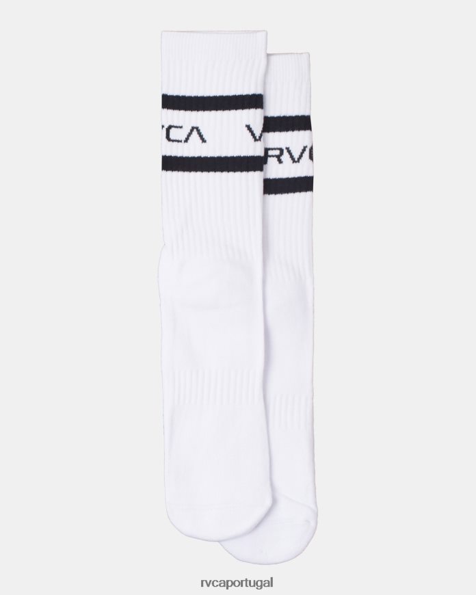 acessórios RVCA unissex Pack de 2 meias listradas branco N00F2H655