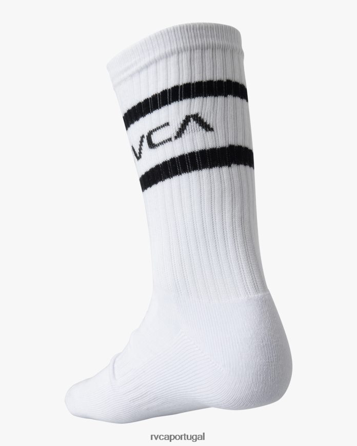 acessórios RVCA unissex Pack de 2 meias listradas branco N00F2H655