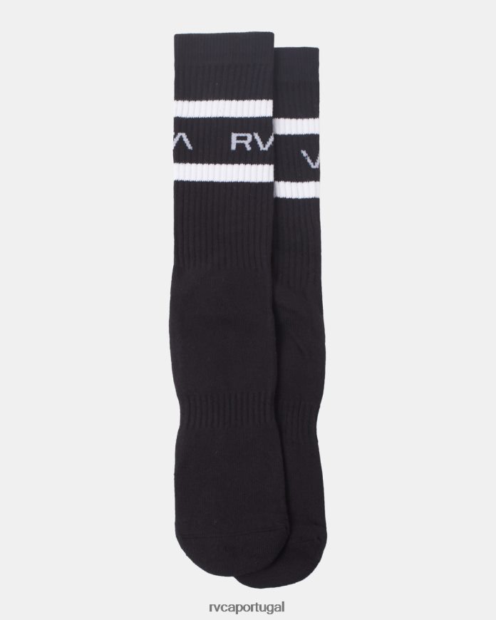 acessórios RVCA unissex Pack de 2 meias listradas preto N00F2H674