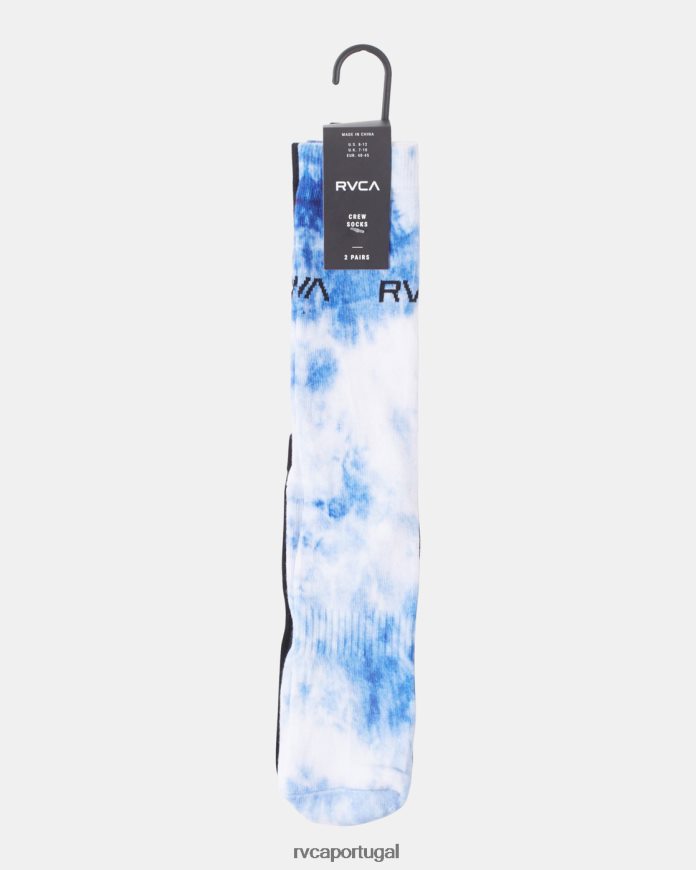 acessórios RVCA unissex Pacote de 2 meias tie-dye azul N00F2H729