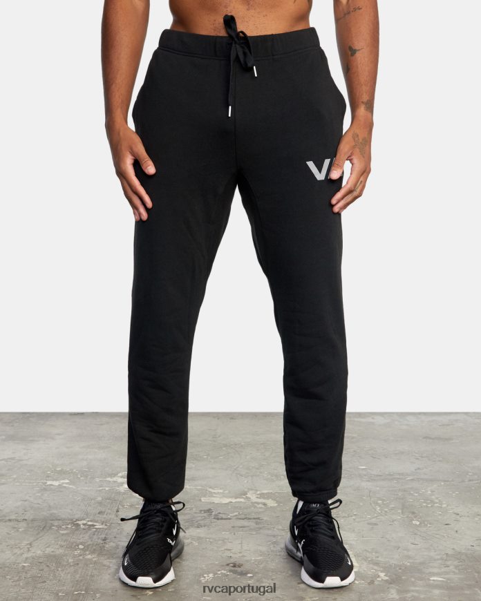 roupas RVCA homens calças de moletom rápidas preto 2 N00F2H774