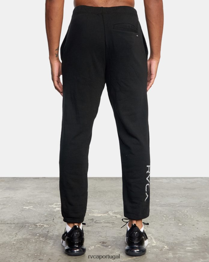 roupas RVCA homens calças de moletom rápidas preto 2 N00F2H774