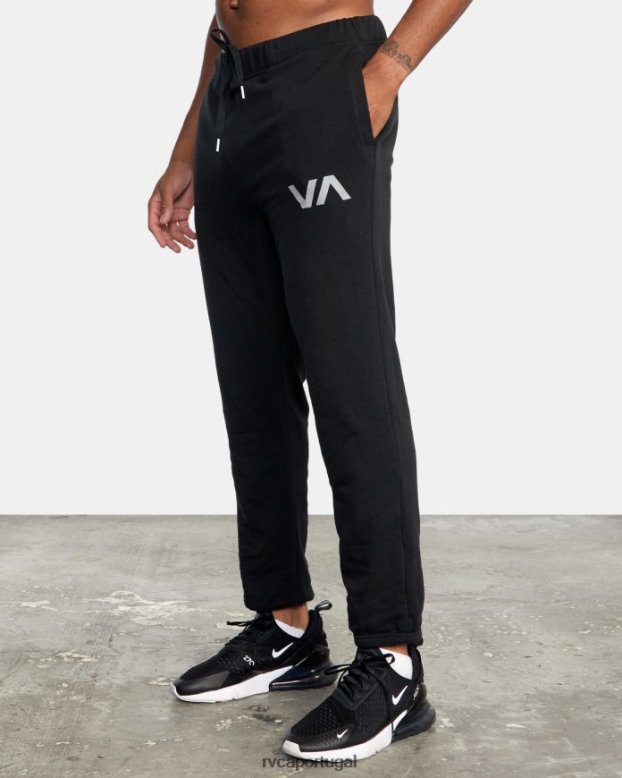 roupas RVCA homens calças de moletom rápidas preto 2 N00F2H774