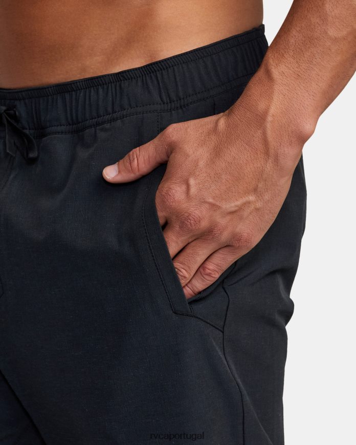 roupas RVCA homens calças híbridas de iogue preto N00F2H850