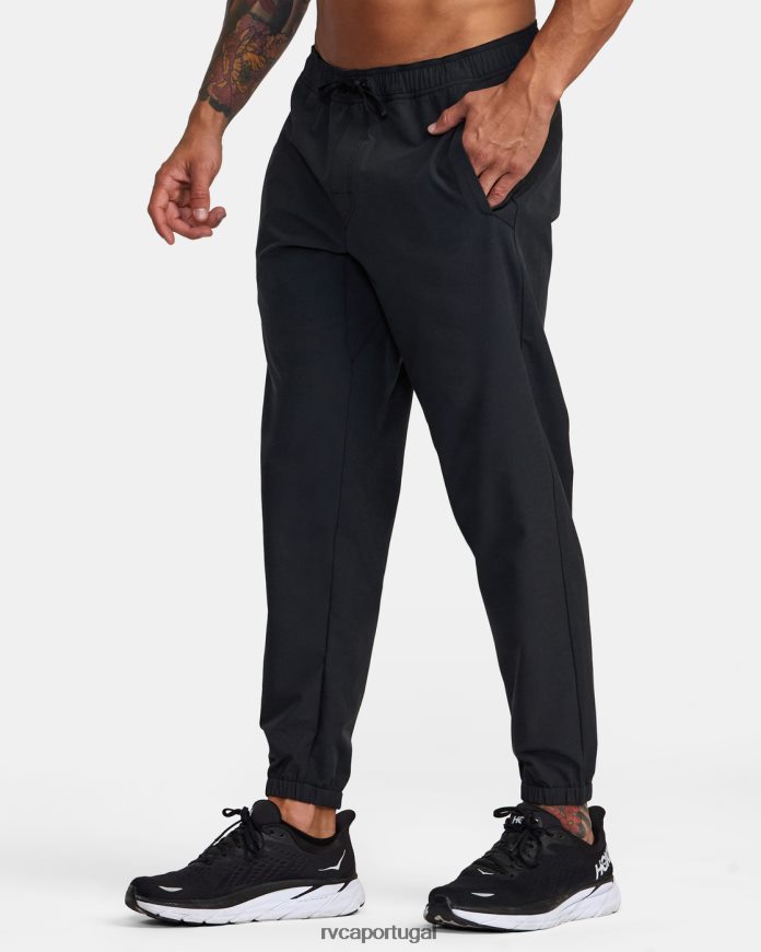 roupas RVCA homens calças híbridas de iogue preto N00F2H850