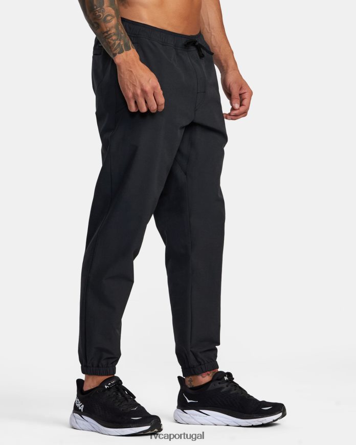 roupas RVCA homens calças híbridas de iogue preto N00F2H850