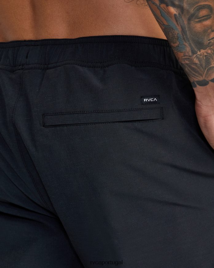 roupas RVCA homens calças híbridas de iogue preto N00F2H850