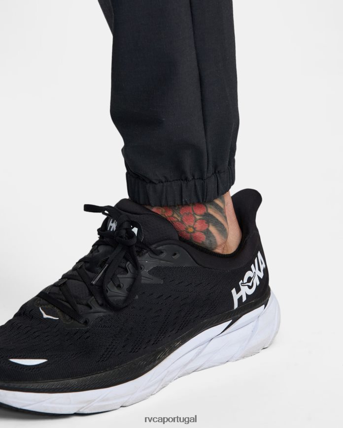 roupas RVCA homens calças híbridas de iogue preto N00F2H850