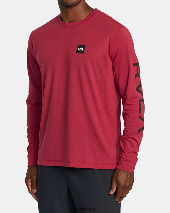 roupas RVCA homens 2x camiseta de manga comprida magenta profundo N00F2H483