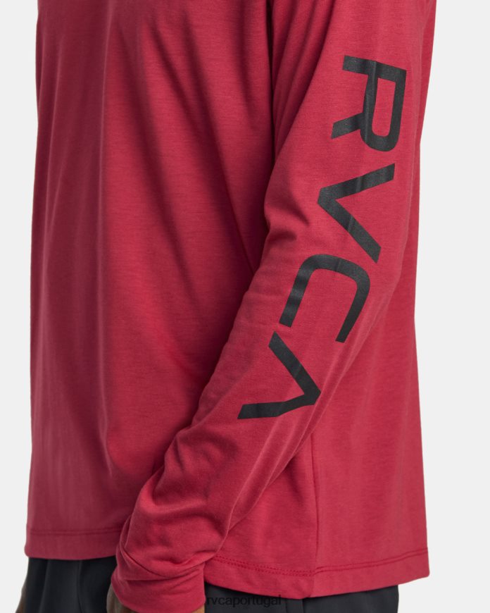 roupas RVCA homens 2x camiseta de manga comprida magenta profundo N00F2H483