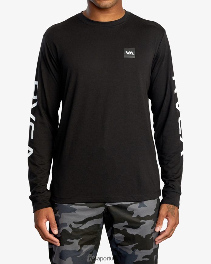 roupas RVCA homens 2x camiseta de manga comprida preto N00F2H740