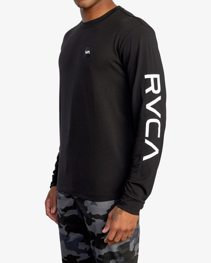 roupas RVCA homens 2x camiseta de manga comprida preto N00F2H740