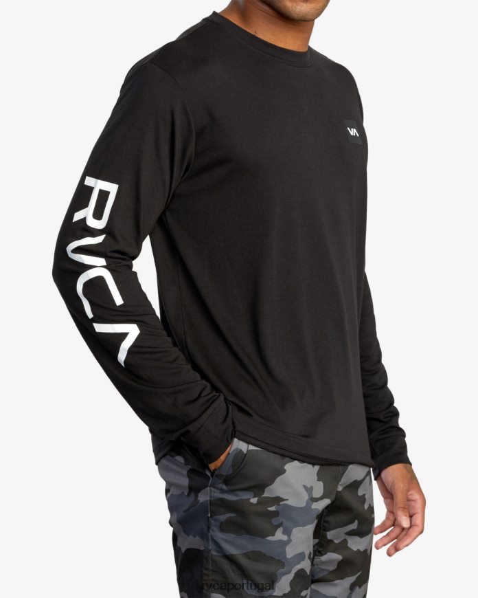 roupas RVCA homens 2x camiseta de manga comprida preto N00F2H740