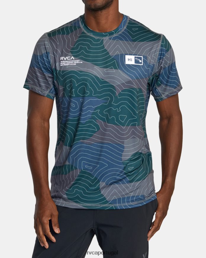 roupas RVCA homens blusa de treino de manga curta hawaii sport vent havaí topo camuflado N00F2H438