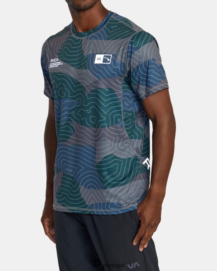 roupas RVCA homens blusa de treino de manga curta hawaii sport vent havaí topo camuflado N00F2H438