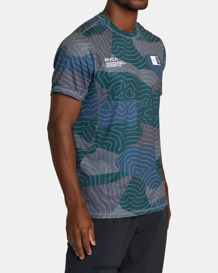 roupas RVCA homens blusa de treino de manga curta hawaii sport vent havaí topo camuflado N00F2H438