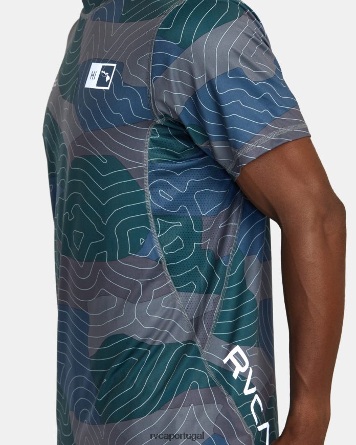 roupas RVCA homens blusa de treino de manga curta hawaii sport vent havaí topo camuflado N00F2H438