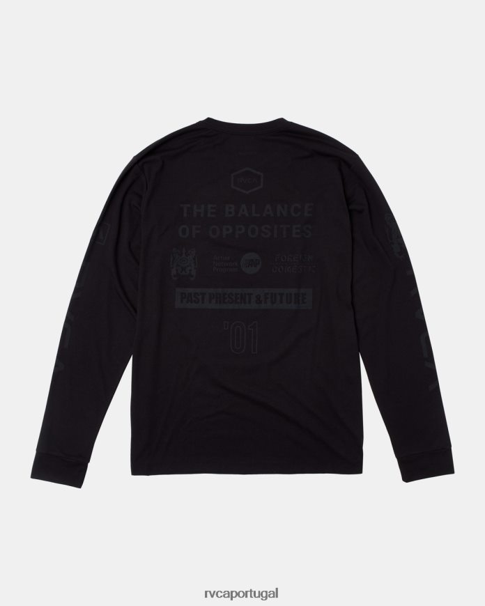 roupas RVCA homens camisa de treino manga longa de todas as marcas preto 2 N00F2H1060