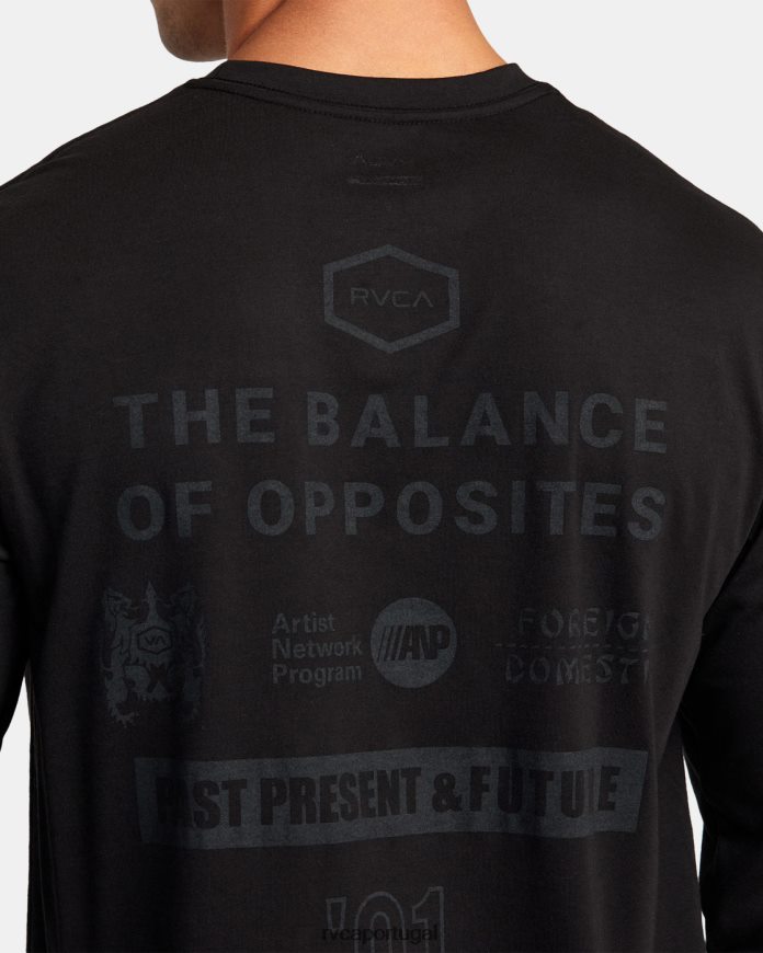roupas RVCA homens camisa de treino manga longa de todas as marcas preto 2 N00F2H1060