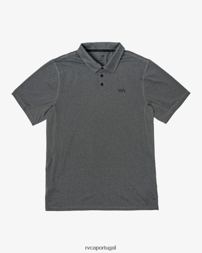 roupas RVCA homens camisa polo técnica va sport vent carvão N00F2H295