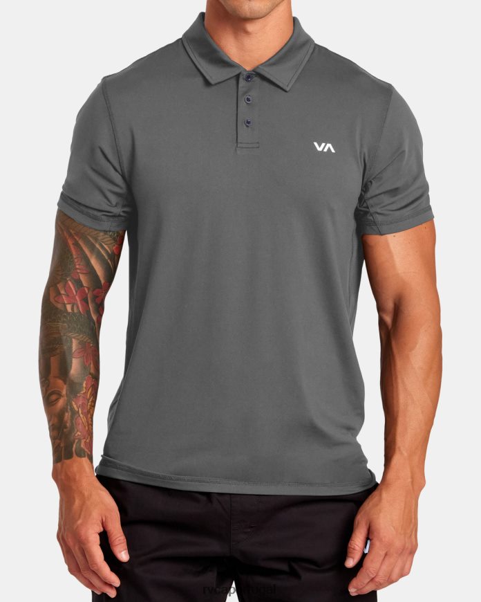 roupas RVCA homens camisa polo técnica va sport vent carvão N00F2H295