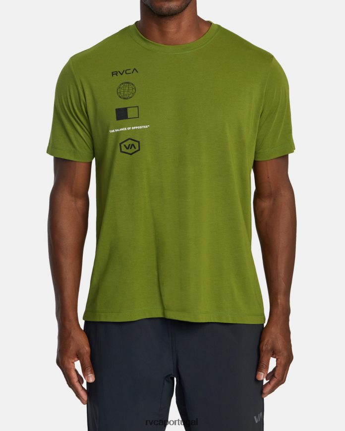 roupas RVCA homens camiseta arena folha de oliveira N00F2H392