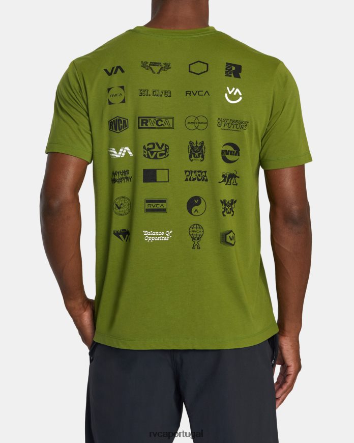 roupas RVCA homens camiseta arena folha de oliveira N00F2H392