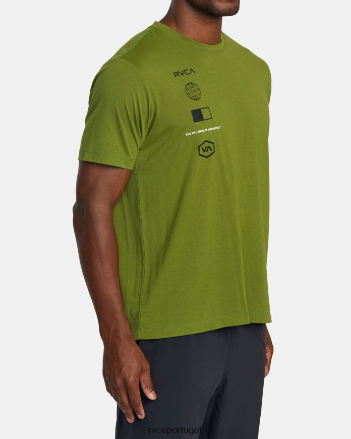roupas RVCA homens camiseta arena folha de oliveira N00F2H392