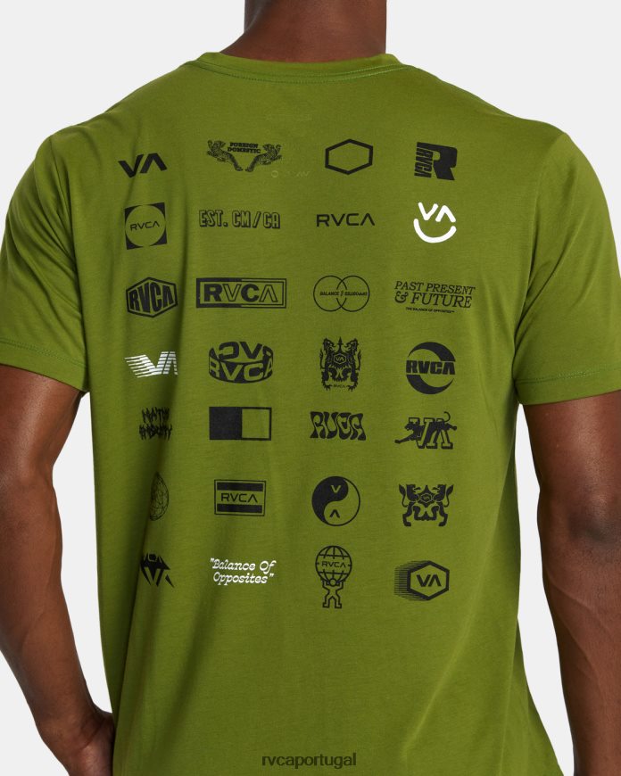 roupas RVCA homens camiseta arena folha de oliveira N00F2H392