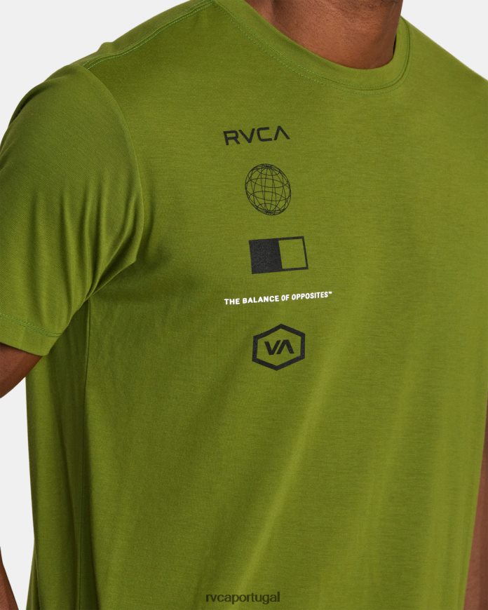 roupas RVCA homens camiseta arena folha de oliveira N00F2H392