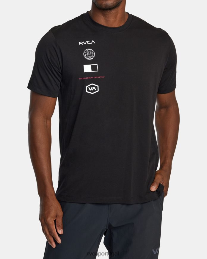 roupas RVCA homens camiseta arena preto N00F2H421