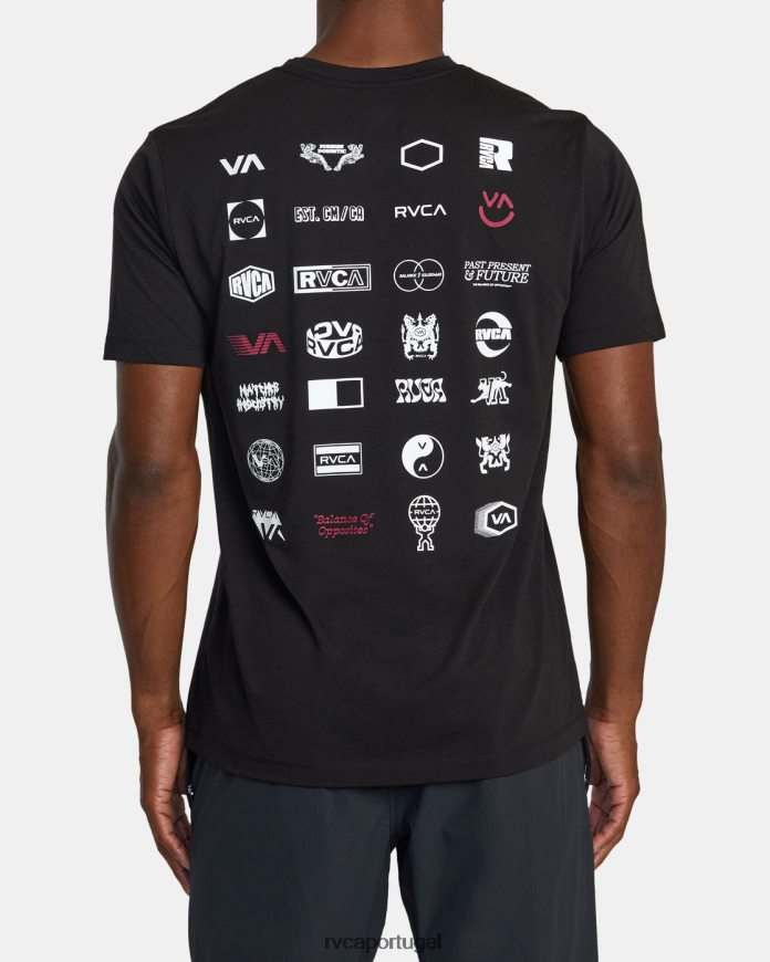 roupas RVCA homens camiseta arena preto N00F2H421