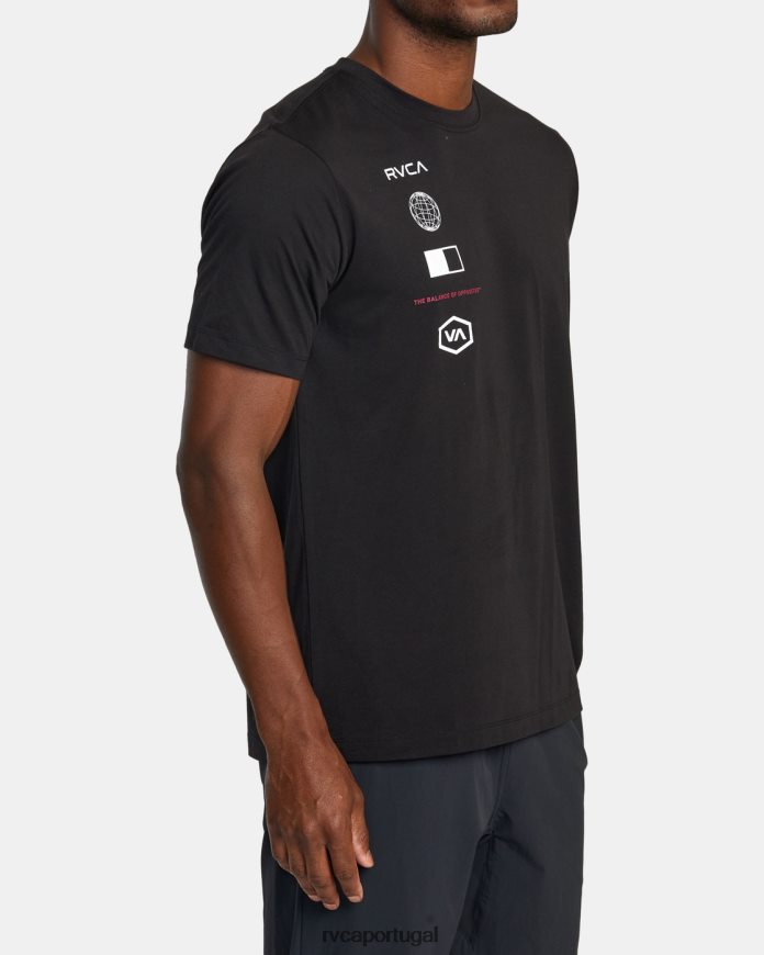 roupas RVCA homens camiseta arena preto N00F2H421
