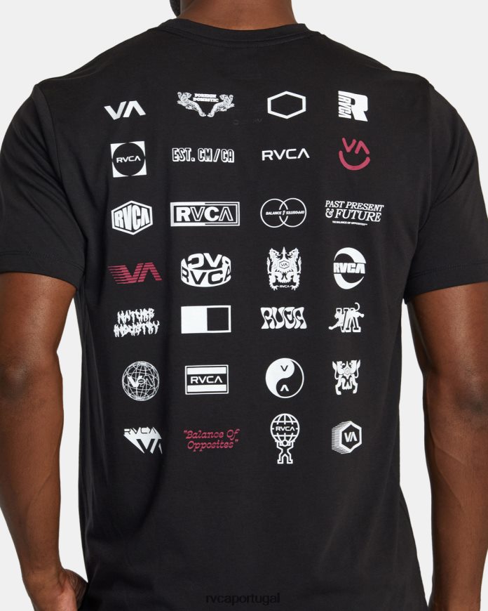 roupas RVCA homens camiseta arena preto N00F2H421