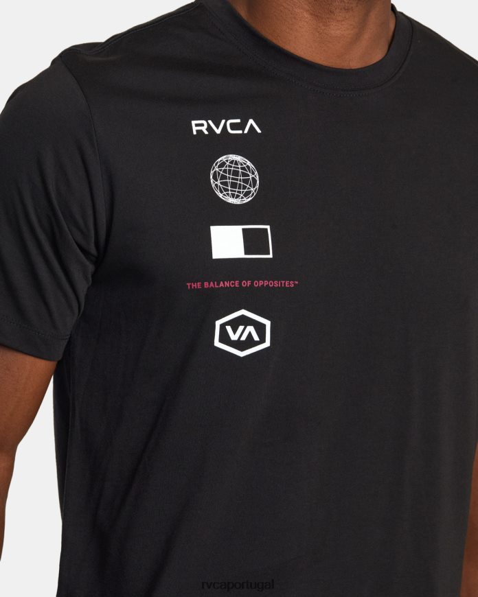 roupas RVCA homens camiseta arena preto N00F2H421