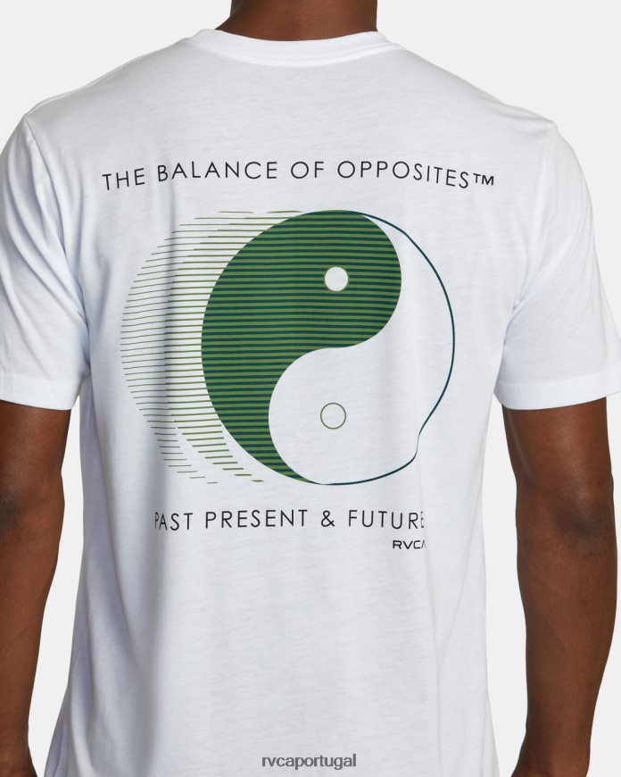 roupas RVCA homens camiseta com alfinete yin yang branco N00F2H373
