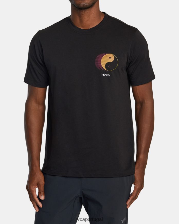 roupas RVCA homens camiseta com alfinete yin yang preto N00F2H391