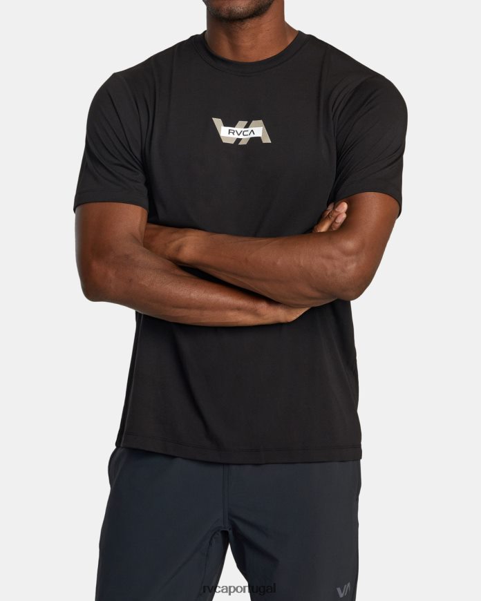 roupas RVCA homens camiseta de camada preto N00F2H564