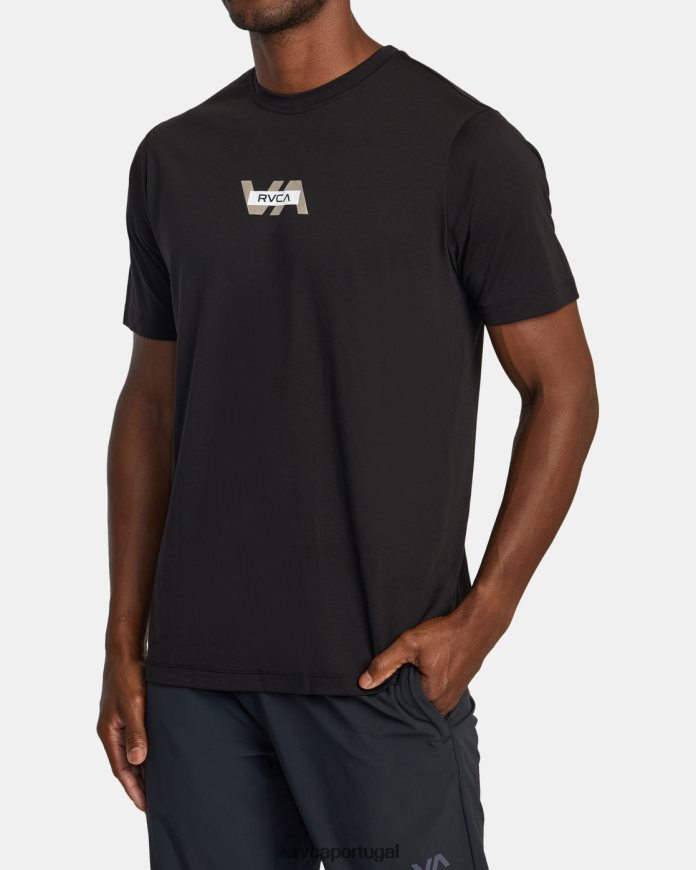 roupas RVCA homens camiseta de camada preto N00F2H564