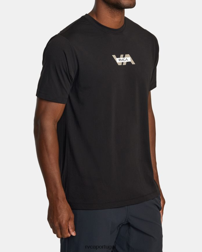 roupas RVCA homens camiseta de camada preto N00F2H564