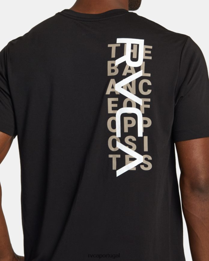 roupas RVCA homens camiseta de camada preto N00F2H564
