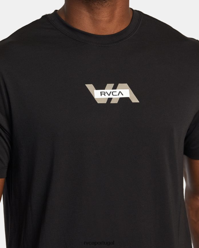 roupas RVCA homens camiseta de camada preto N00F2H564