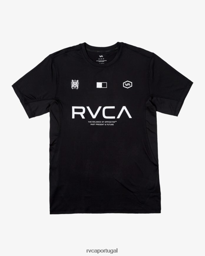 roupas RVCA homens camiseta de treinamento técnico com distintivo esportivo vent va preto N00F2H290